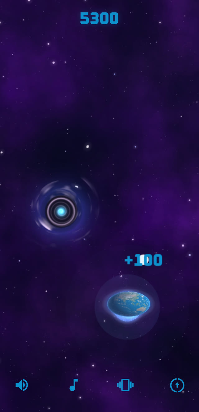 Wormhole vortex and glowing Earth in purple space